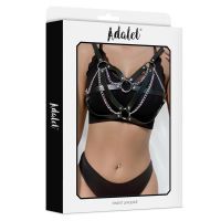 Adalet Lingerie Karina top arnés de cuero vegano con cadena, talla única, imagen 4
