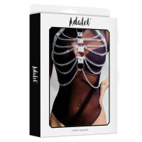 Adalet Lingerie Bianca arnés de pecho de cuero vegano con cadena, imagen 4