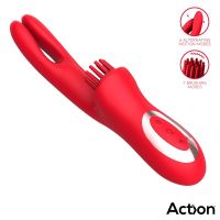 Action Bilma vibrador con estimulador de clítoris de cepillado, imagen 6