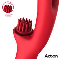 Action Bilma vibrador con estimulador de clítoris de cepillado, imagen 2