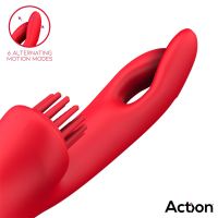 Action Bilma vibrador con estimulador de clítoris de cepillado, imagen 3