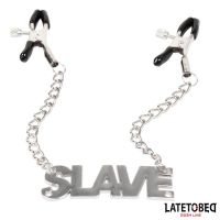LateToBed pinzas para pezones con colgante Slave