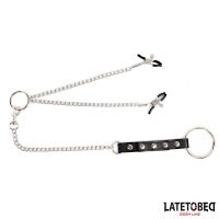 LateToBed pinzas para pezones con correa tachonada, imagen 3