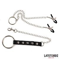 LateToBed pinzas para pezones con correa tachonada, imagen 4