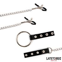 LateToBed pinzas para pezones con correa tachonada, imagen 6