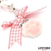 LateToBed pinzas para pezones con pompón de patita de gato, imagen 3