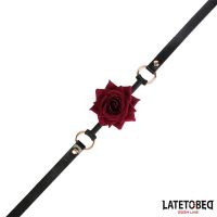 LateToBed mordaza de bola con rosa de metal dorada, imagen 4