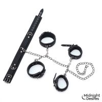 Midnight Desires set de restricción con collar y esposas, imagen 2