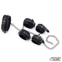 Midnight Desires set de restricción con collar y esposas, imagen 3