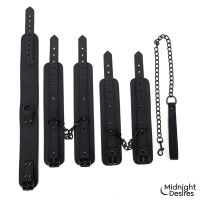 Midnight Desires set de restricción con collar, correa y esposas, imagen 2