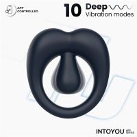 IntoYou Kenny anillo para el pene con estimulador de clítoris (azul noche)
