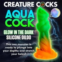 Creature Cocks Aqua-Cock dildo de silicona fluorescente, imagen 10