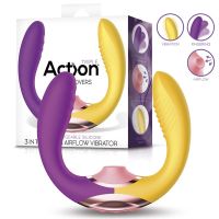 Action Two Lovers vibrador 3 en 1 de dedo y aire pulsado, imagen 4