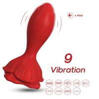 Urban Sky plug anal vibrador con base de rosa, imagen 4