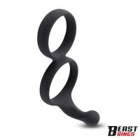 Beast Rings anillo doble para el pene de silicona maciza 50/40 mm, imagen 2