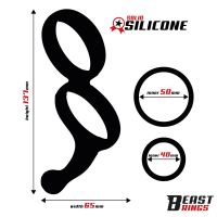 Beast Rings anillo doble para el pene de silicona maciza 50/40 mm, imagen 3