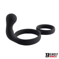 Beast Rings anillo doble para el pene de silicona maciza 50/40 mm, imagen 4