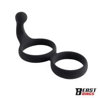 Beast Rings anillo doble para el pene de silicona maciza 50/40 mm, imagen 5