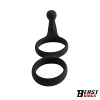 Beast Rings anillo doble para el pene de silicona maciza 50/40 mm, imagen 6