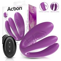 Action Twinx vibrador para parejas con vibración y golpeteo y mando a distancia, imagen 2