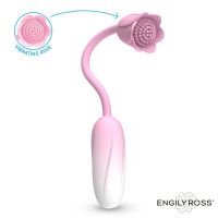 Engily Ross Florae huevo vibrador con estimulador en forma de rosa y mando a distancia