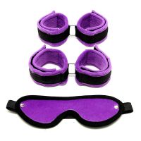Bondage Play esposas, grilletes y antifaz (morado), imagen 3