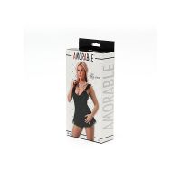 Amorable picardías de espalda abierta con braguita, negro (talla única), imagen 2