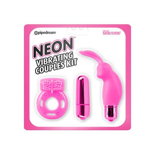 Neon kit vibrador para parejas (rosa)