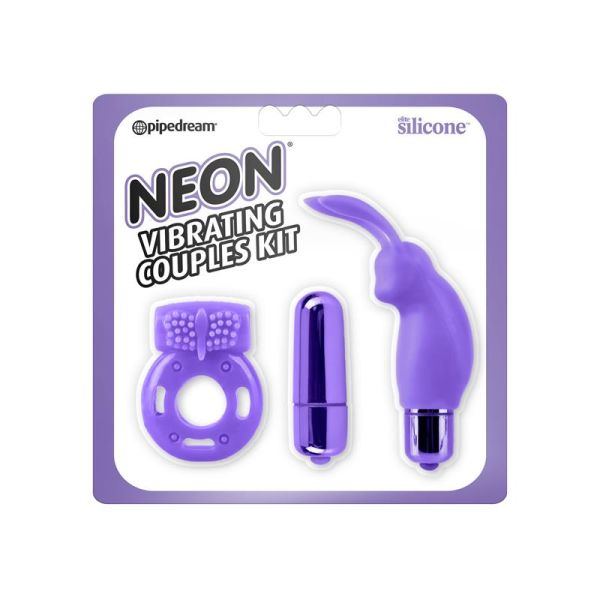 Neon kit vibrador para parejas (morado)
