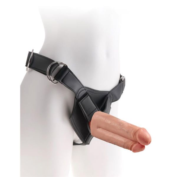 King Cock strap-on Two Cocks One Hole 7" color piel