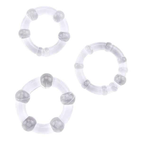 Chisa Anillos para el pene con cuentas - Transparente