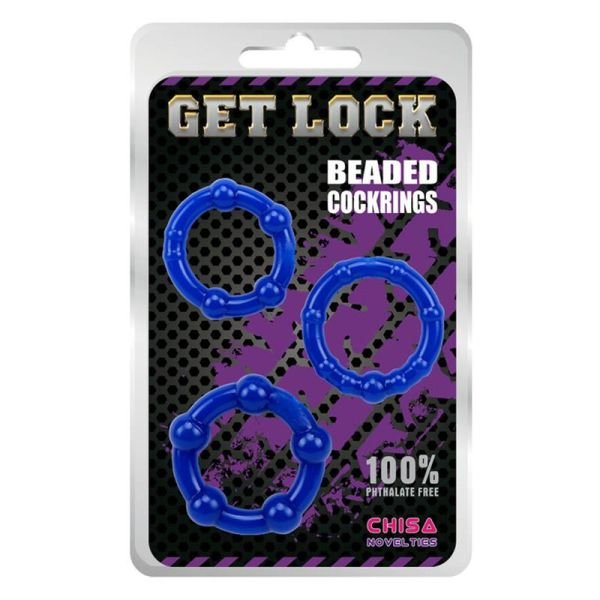 Chisa Anillos para el Pene con Cuentas - Azul