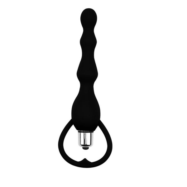 Chisa Cola de Cadena Anal Power de Silicona (Negro)