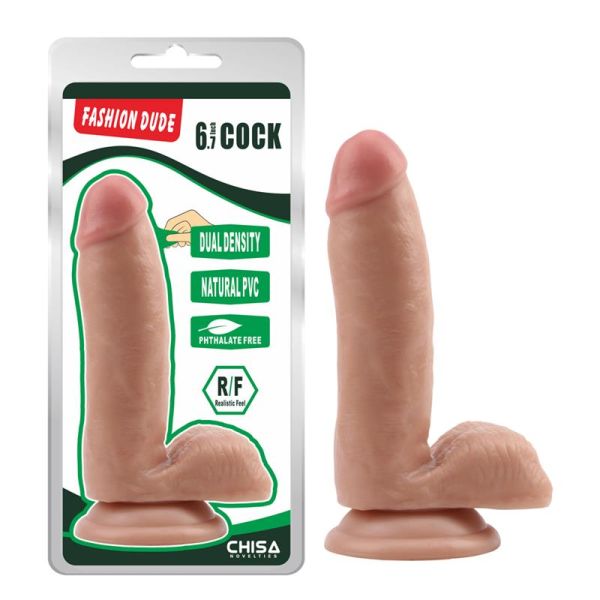 Chisa dildo de doble densidad Fashion Dude 6.7" color piel