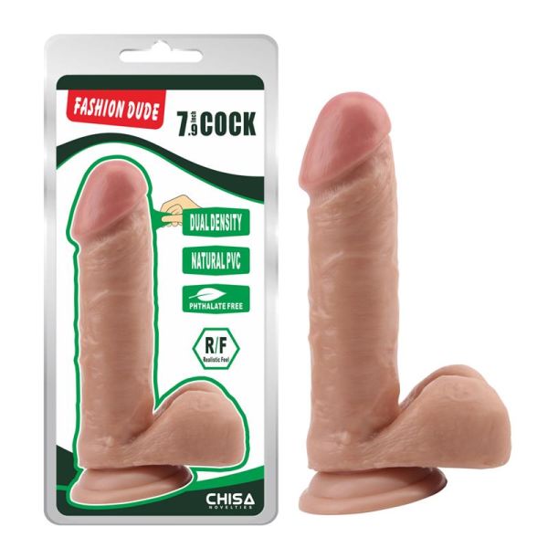 Chisa Fashion Dude dildo de doble densidad, 20 cm, color piel