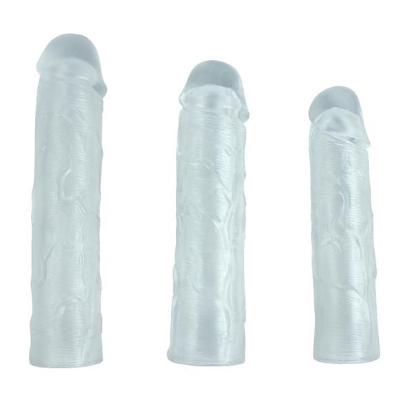 SheQu pack de 3 fundas para el pene Alex transparente