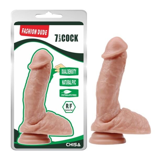 Chisa dildo de densidad dual Fashion Dude 7.3" color piel