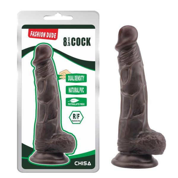 Dildo Chisa de doble densidad Fashion Dude 21 x 4.1 cm (marrón)
