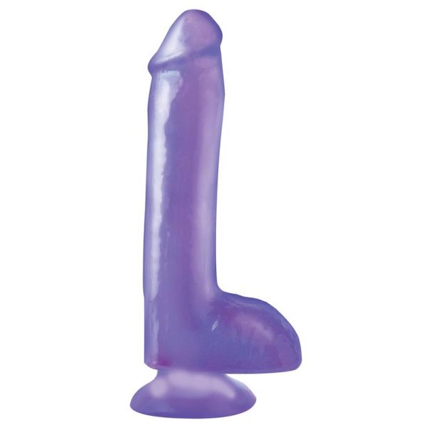 Basix Rubber Works dildo con testículos y ventosa - morado