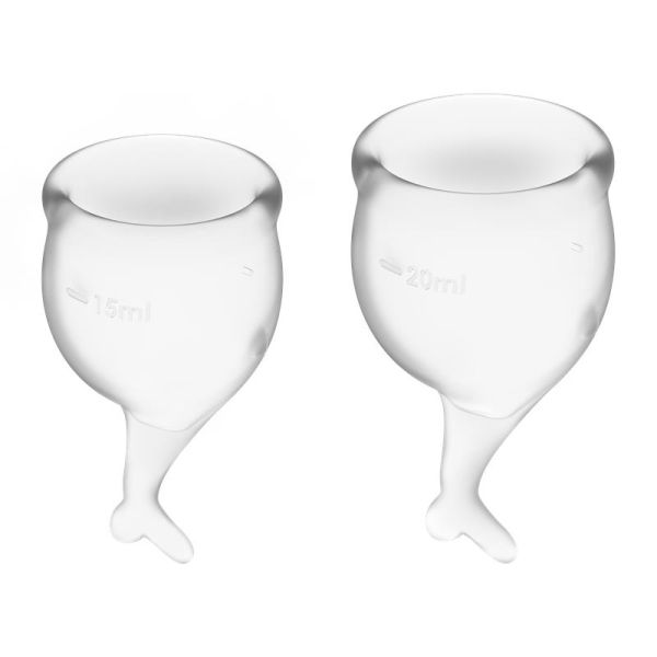 Satisfyer Feel Secure Copa menstrual transparente pack de 2
