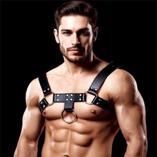 IntoYou Quovis arnés de pecho para hombre, cuero vegano