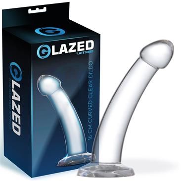 Glazed dildo de cristal curvo 16 cm