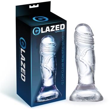 Glazed dildo de cristal realista 12,3 cm