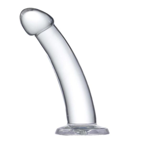 Dildo Curvo Vidriado Material Cristal 14 cm