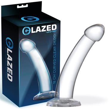 Glazed dildo de cristal curvo 18 cm
