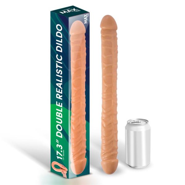 Max & Co Trent dildo doble realista color piel 17,3" - 44 cm