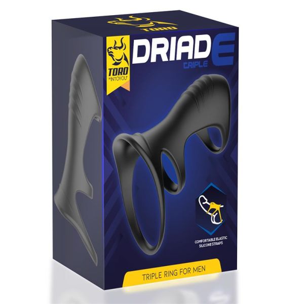Minothor Driade anillo triple de silicona para hombre