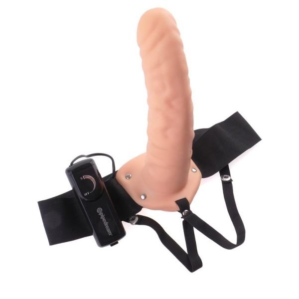 Fetish Fantasy Series strap-on con dildo hueco vibrador color piel