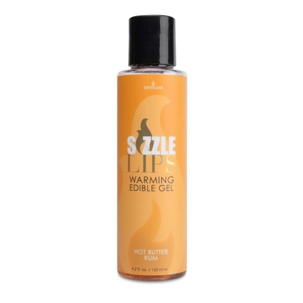 Sensuva Sizzle Lips gel comestible con efecto calor ron con mantequilla 125 ml