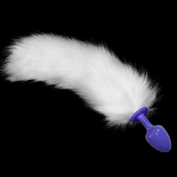 Lovetoy plug anal de metal con cola de zorro blanca